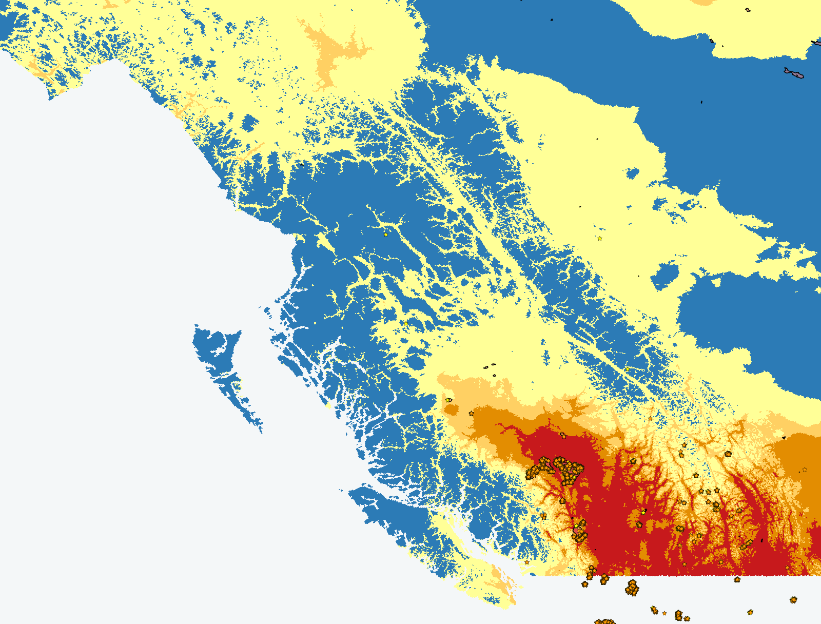 Detailed official Canadian wildfire weather, perimeter and hotspot map