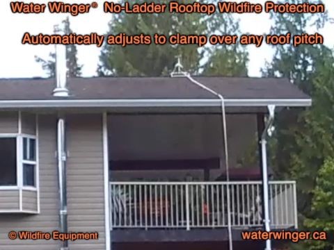 Water Winger rooftop sprinkler deployment demonstration