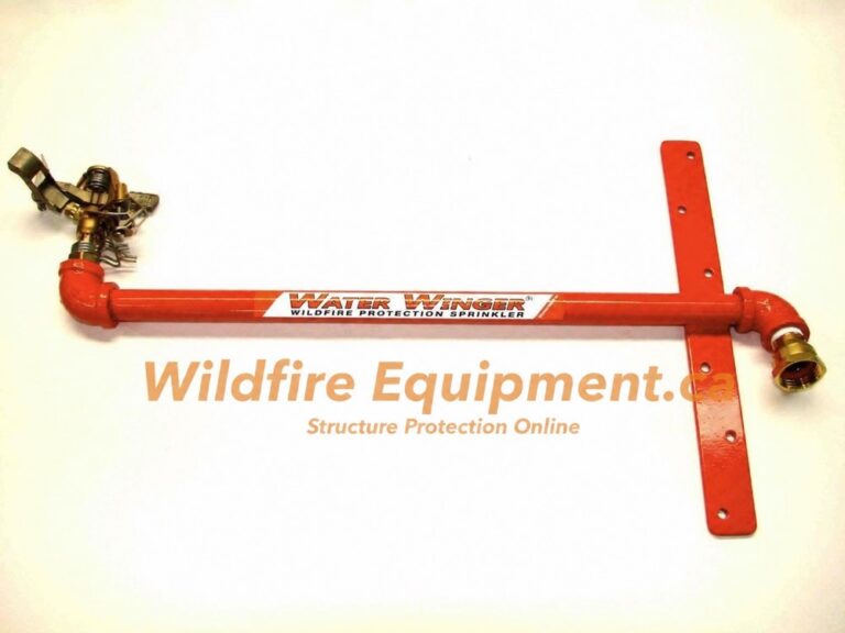 Red custom Water Winger rooftop sprinkler mount with adjustable impact sprinkler