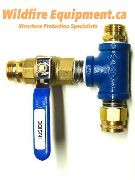 Blue 3/4-inch high-flow loop T fitting for a sprinkler branch