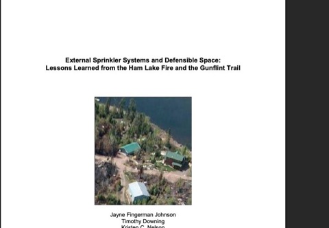 Cover of the Ham Lake Fire external sprinkler systems research report