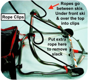 Water Winger deployment ropes secured in the frame clips for solo setup