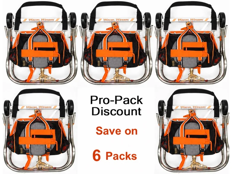 Six-pack of Water Winger rooftop wildfire sprinkler kits for structure protection crews
