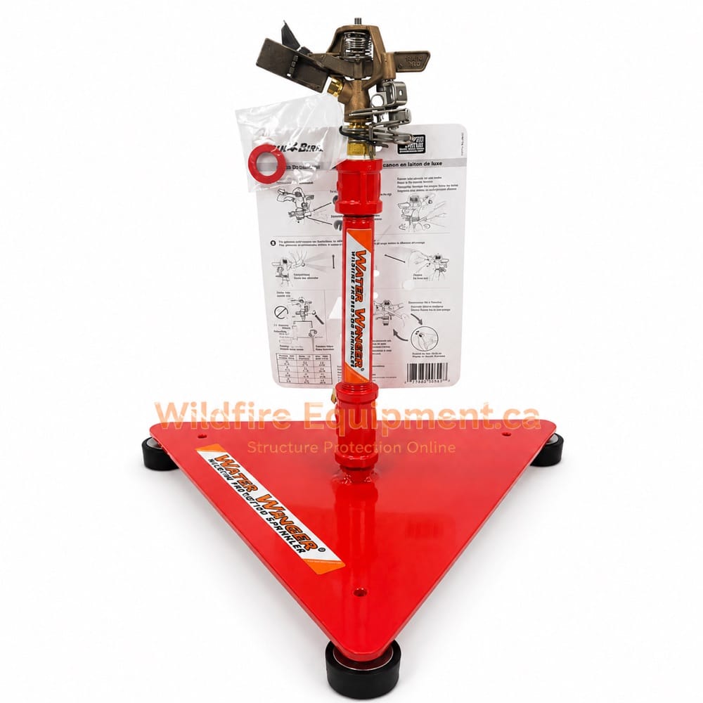 12-inch weighted-base sprinkler with Rain Bird instruction card