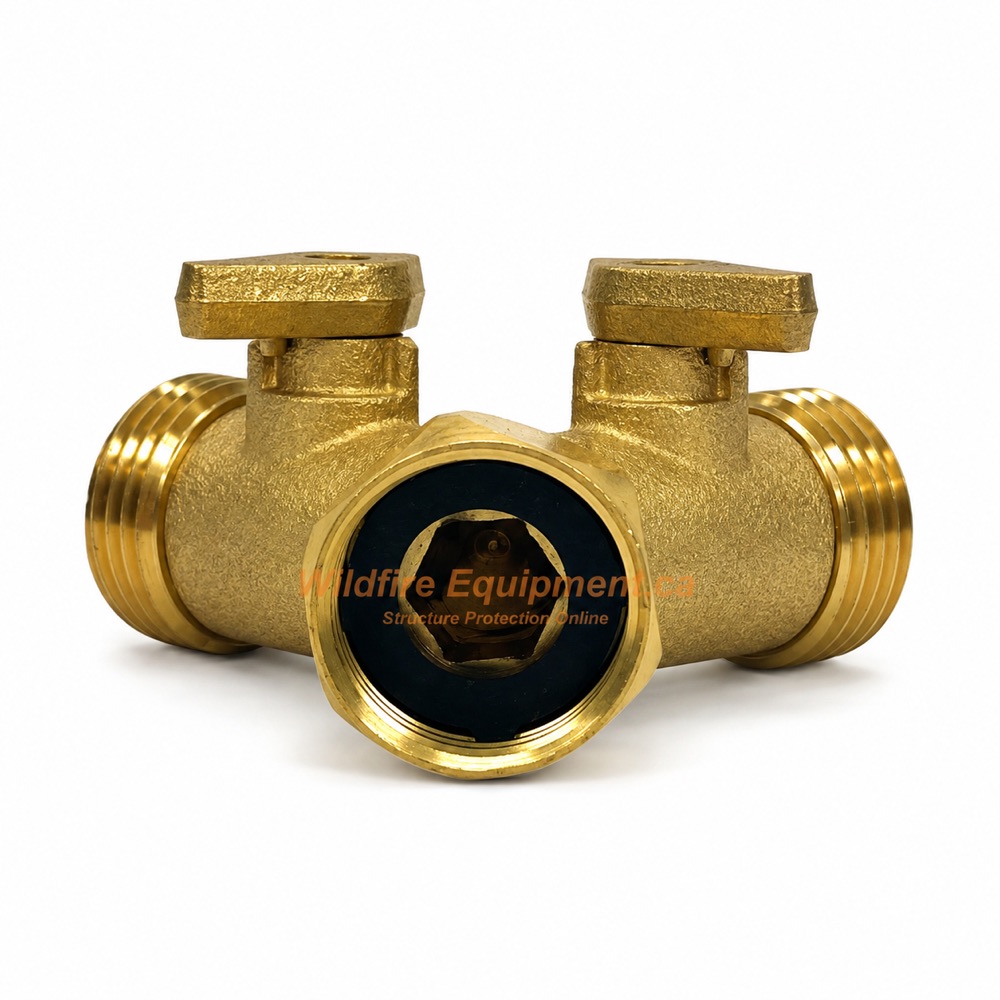 Brass Standard-Flow Y with two individual shutoff valves