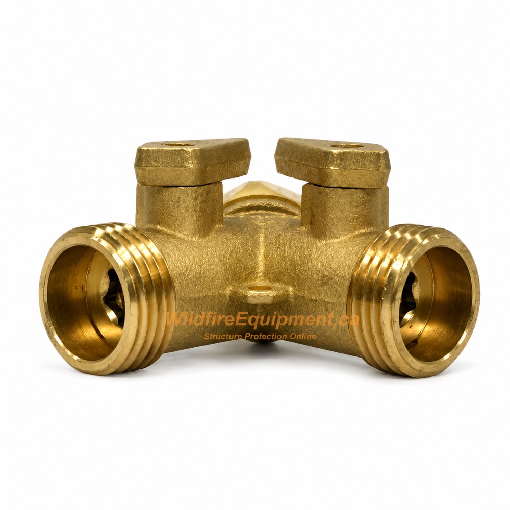 Brass Standard-Flow Y with two individual shutoff valves